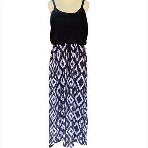 Aztec print maxi sun dress Sz XL resort, vacation beach wedding guest